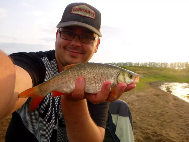 Angler mit Aland im Juli