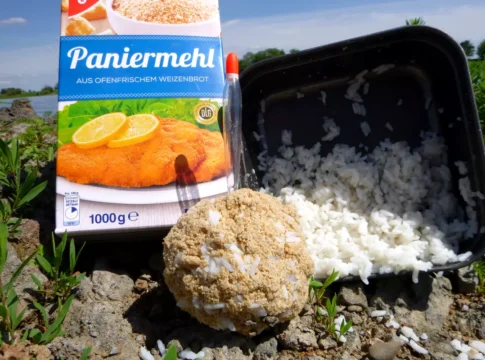 Angeln im Mai mit Reis im Futter