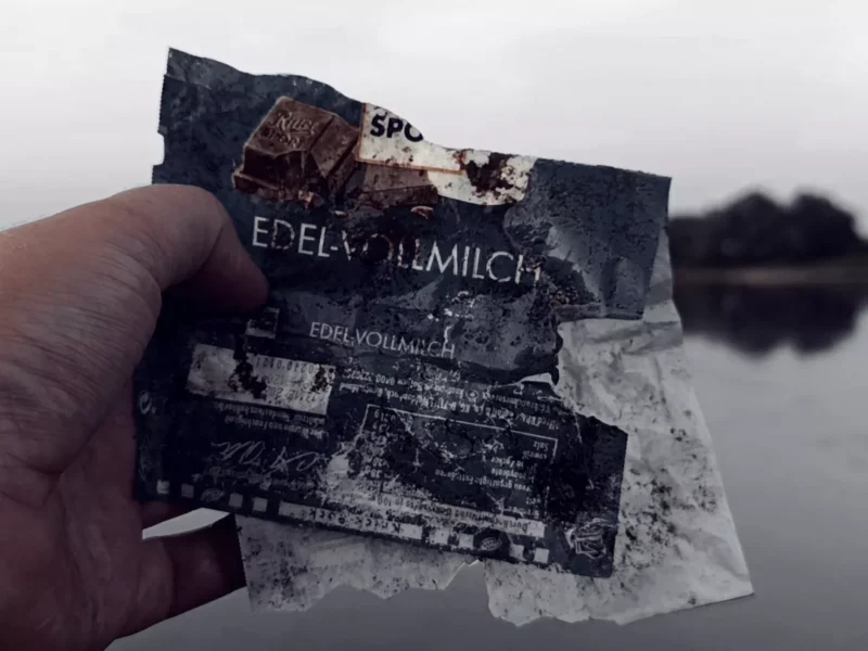 Angler fischt Müll aus der Elbe