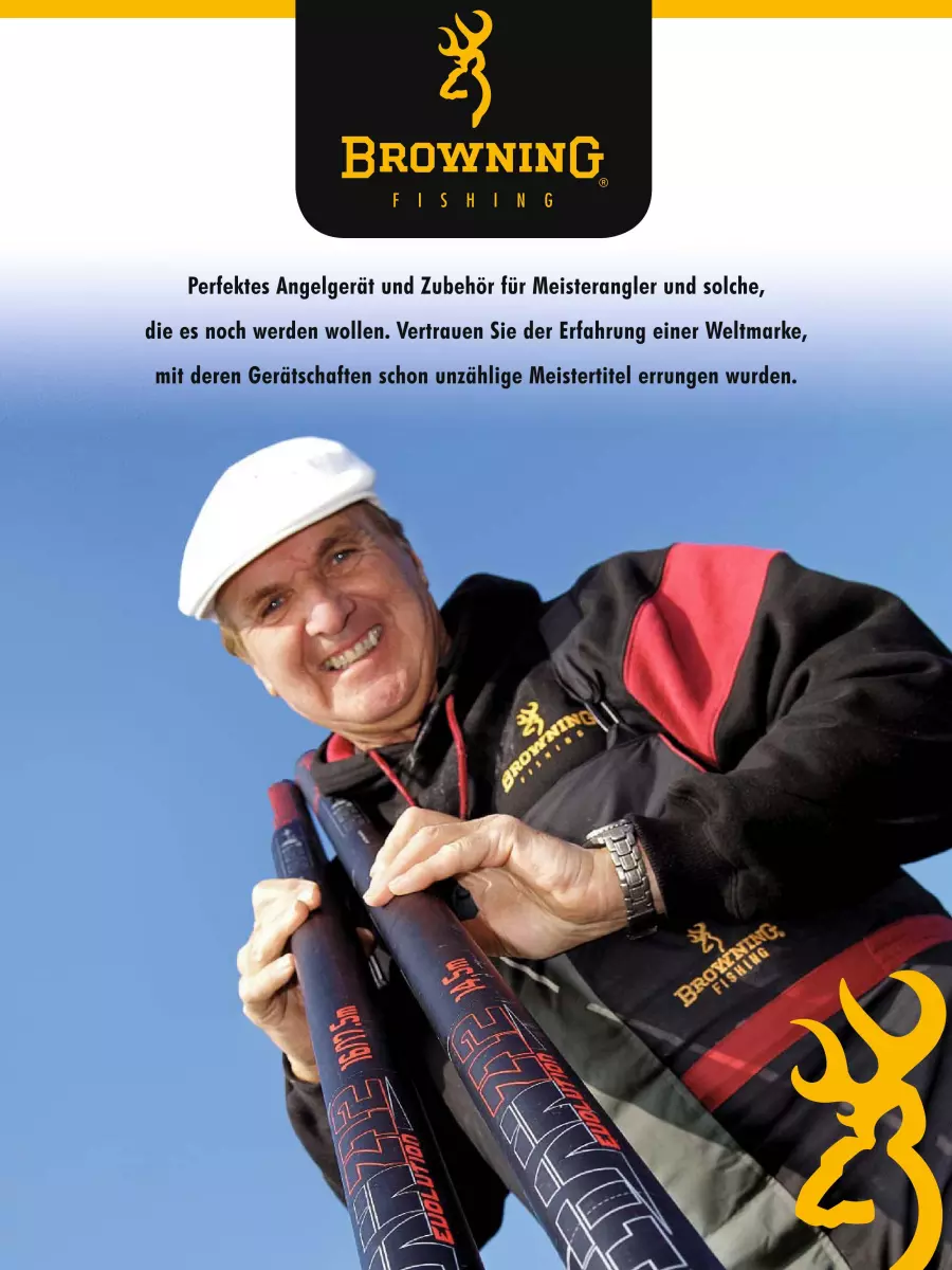 Bob Nudd auf einem Katalog von Browning Fishing