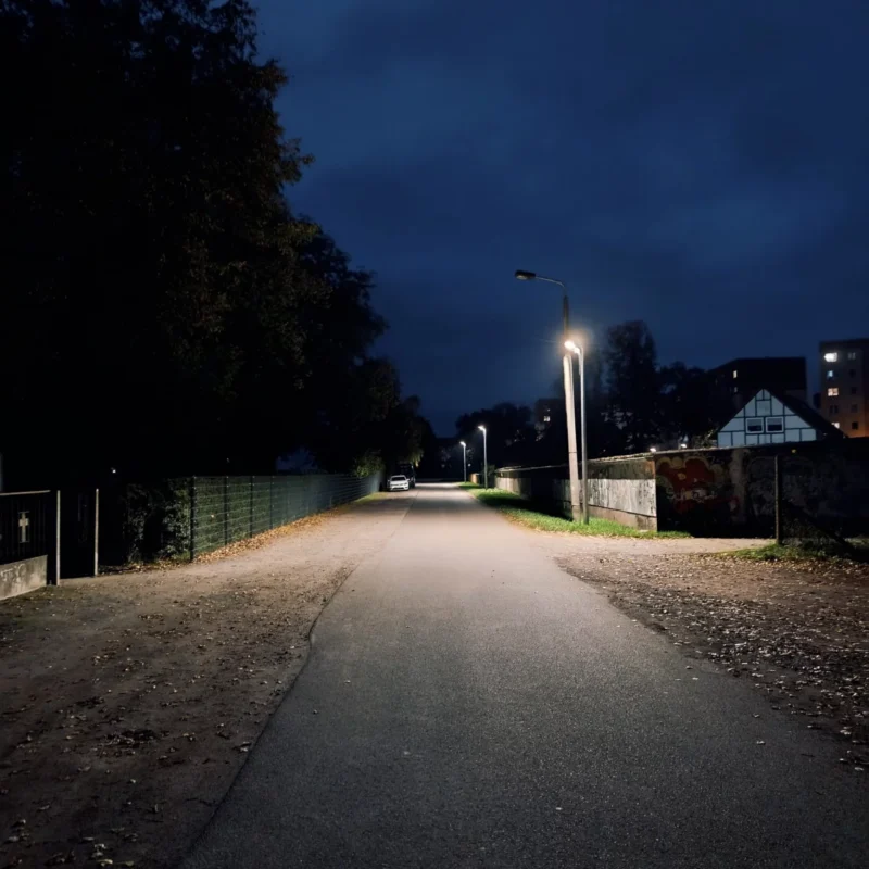 Seitenstraße in Tangermünde bei Nacht