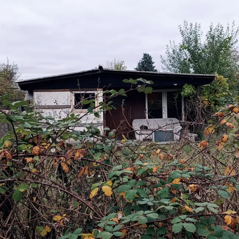 alte verlassene Laube am Stadtrand