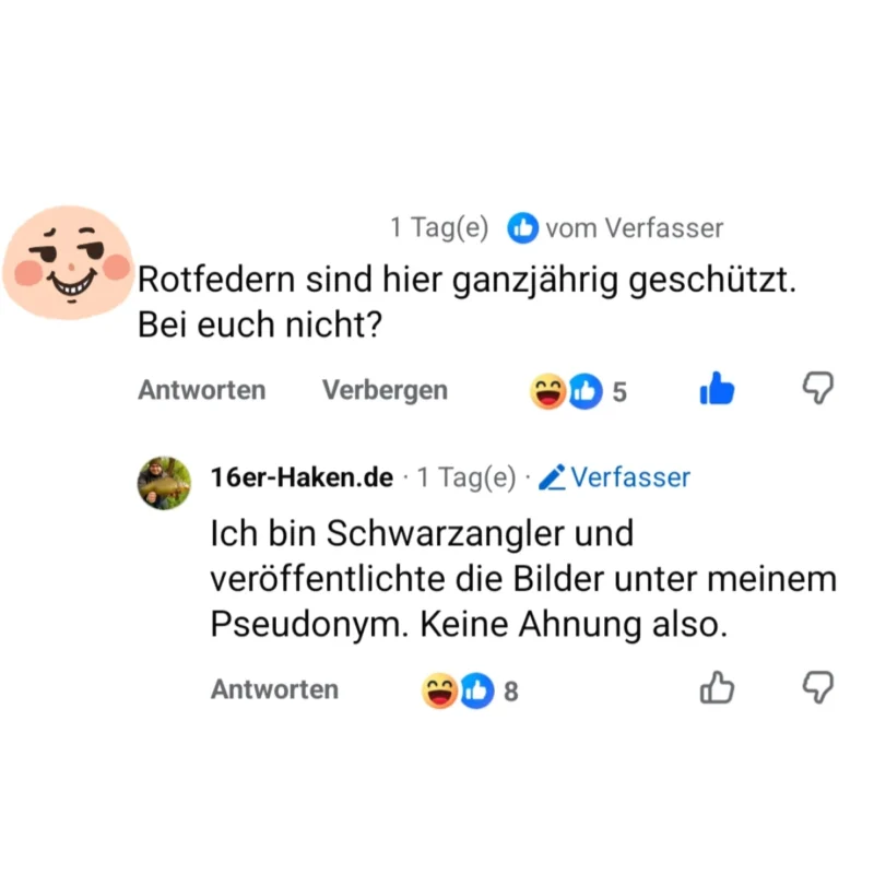 Gesetze zur Rotfeder in den Kommentaren