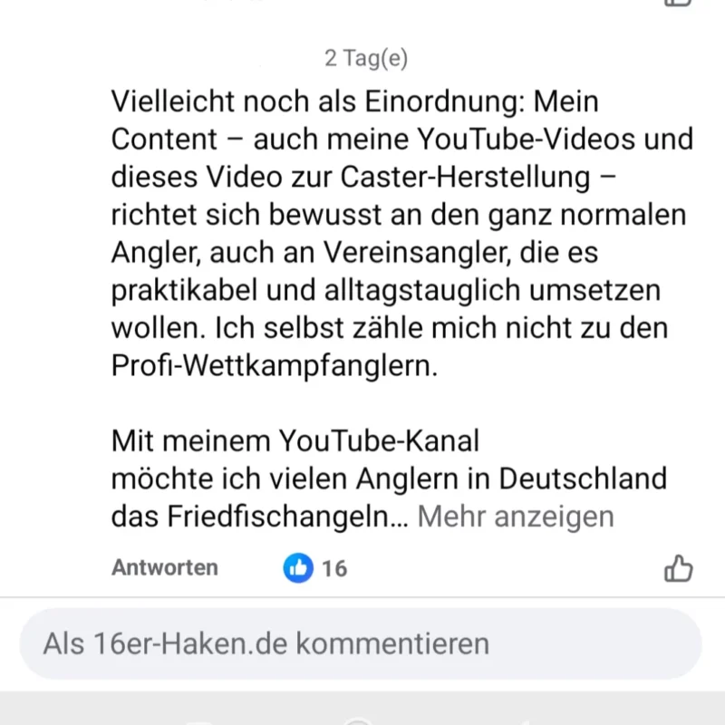 Friedfischangeln und Matchangeln in der Kontroverse auf Facebook