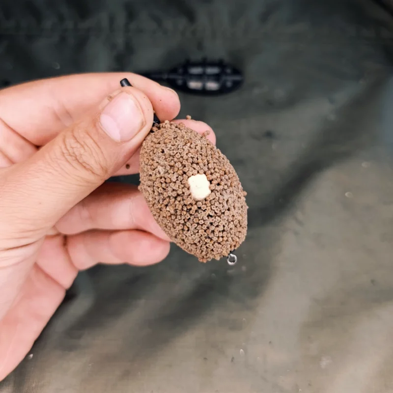 Method Feeder ohne Mittelstrebe befüllt mit Micro Pellets und Miniboilie